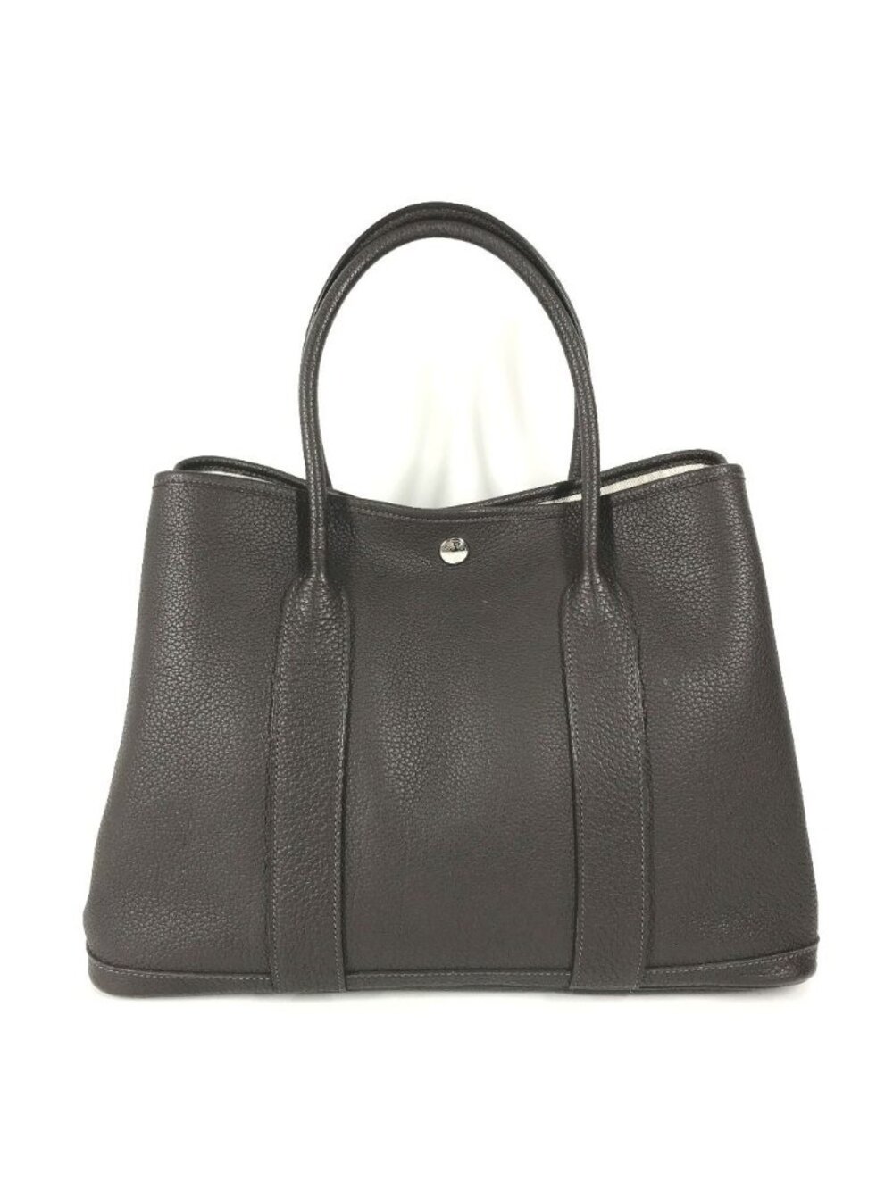 Hermes Tote Bag Garden Party PM Leather Negonda Ebene Brown